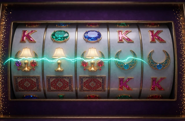 Arabisch gestaltete Slotwalzen zeigen die Mechanik der Alawin Online Slots