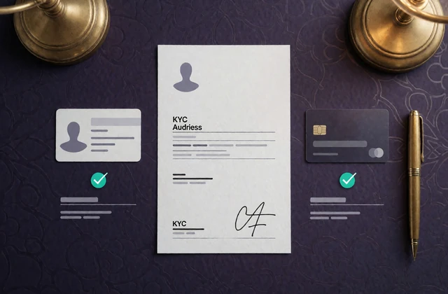 Ausweis, Adressbeleg und Karte bilden eine Alawin KYC-Checkliste